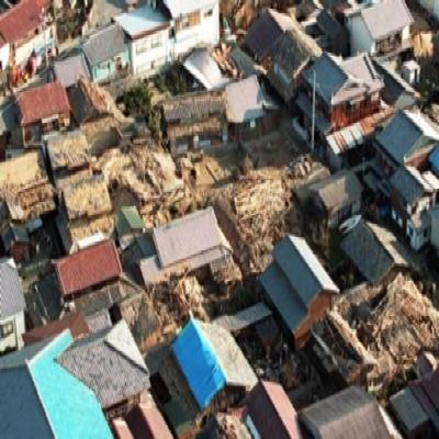 阪神大震災上空から撮影